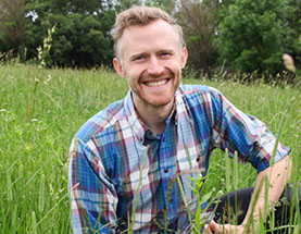 Mitch Hunter, Associate Director of the Forever Green Initiative, promoting sustainable farming and cover crop solutions.